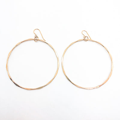 14k Gold Filled Large Hammered Hoop Earrings by Judie Raiford