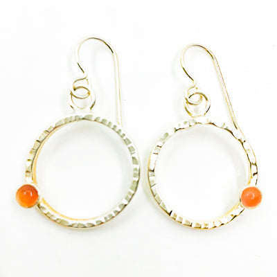 Sterling Pluto Earrings with Carnelian by Judie Raiford