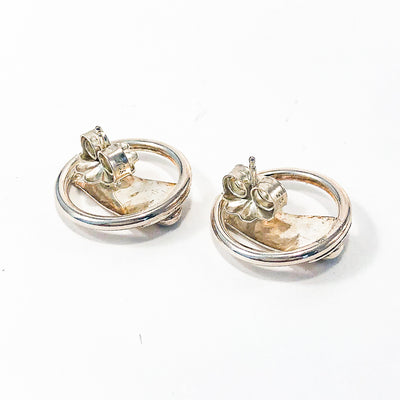 back view of Round Lawa Earrings with Onyx by Judie Raiford