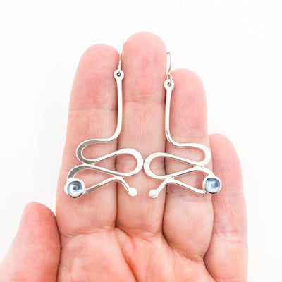 Sterling Touch of Romance Earrings with Swiss Blue Topaz