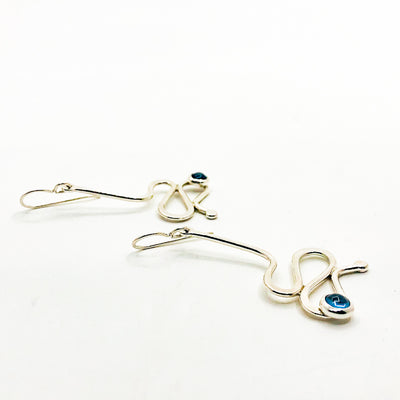 Sterling Touch of Romance Earrings with Swiss Blue Topaz