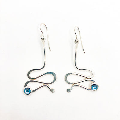 Sterling Touch of Romance Earrings with Swiss Blue Topaz