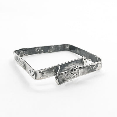 Oxidized Sterling Heavy Square Bangle
