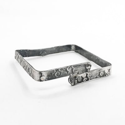 Oxidized Sterling Heavy Square Bangle