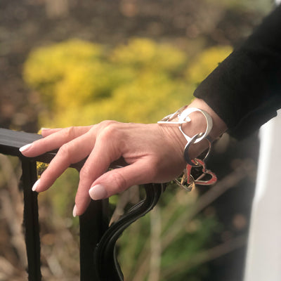 Sterling Extra Large Heart and Circle Bracelet
