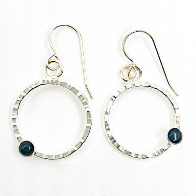 Sterling Pluto Earrings with Black Onyx by Judie Raiford