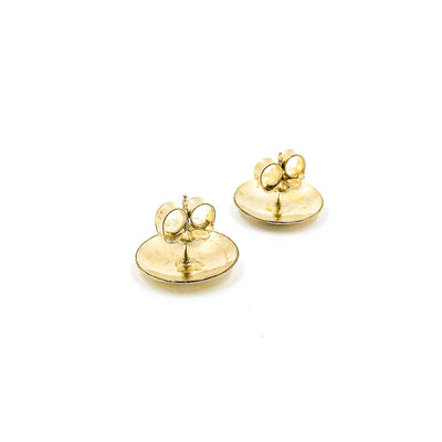 back view of 14k Gold Filled Textured Mini Disc Stud Earrings by Judie Raiford