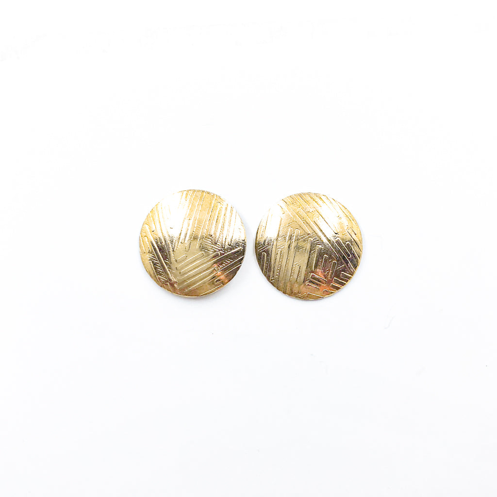 14k Gold Filled Textured Mini Disc Stud Earrings by Judie Raiford