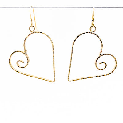 14k Gold Filled Curly Jane Heart Earrings