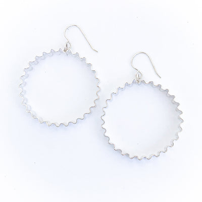 Large Corrugated Hoop Earrings by Judie Raiford