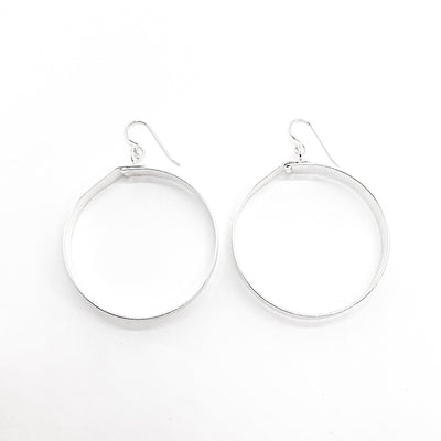 medium sterling silver Full Moon Textured Bandage Hoop Earrings by Judie Raiford