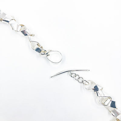 clasp detail view of Sterling Davine Necklace by Judie Raiford