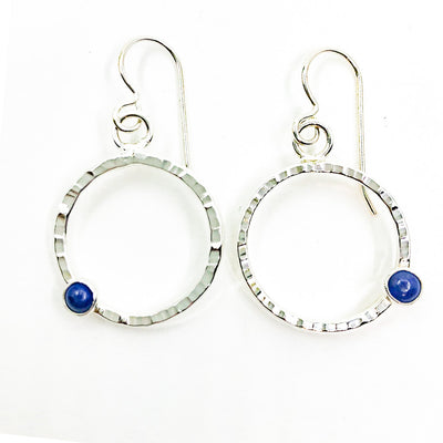 Sterling Pluto Earrings with Lapis by Judie Raiford