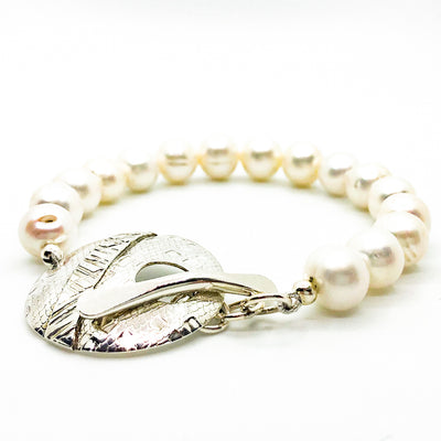 Sterling Cupcake Bracelet with White Pearls