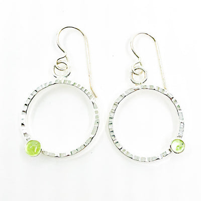 Sterling Pluto Earrings with Peridot by Judie Raiford