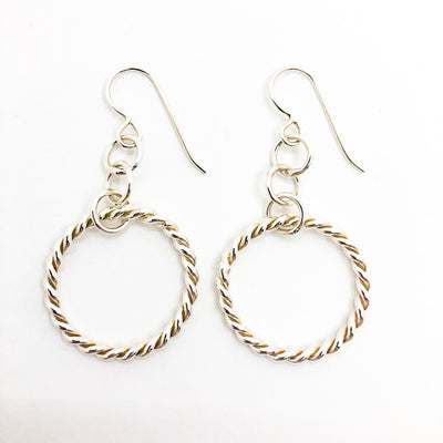 Small Circle Double Twist Hoop Earrings