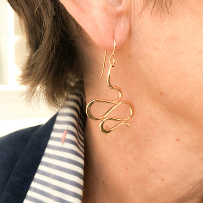 14k Gold Filled Touch of Romance Earrings by Judie Raiford worn on model