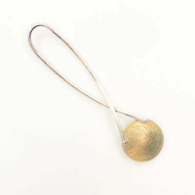 back side view of Sterling Salt Spoon with Coin by Judie Raiford