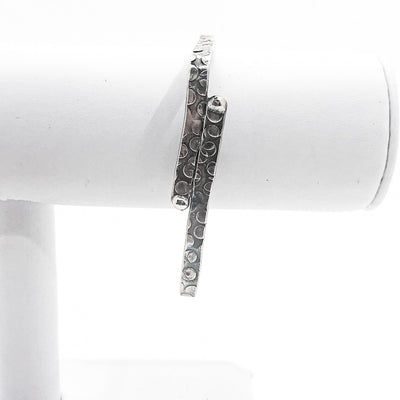 Oxidized Sterling Overlap Square Hammered Bangle