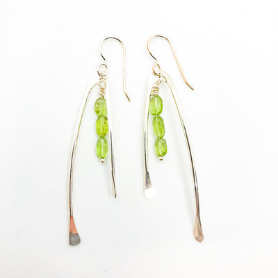 Wishbone Earrings with Gemstones