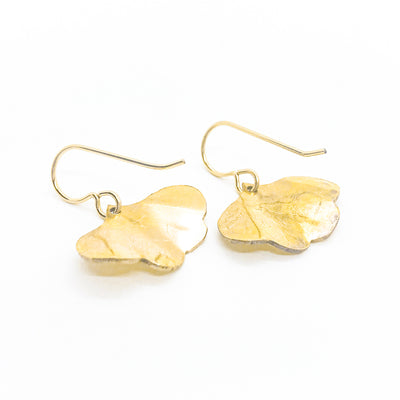 back view of 14k Gold Filled Mini Ginkgo Earrings by Judie Raiford