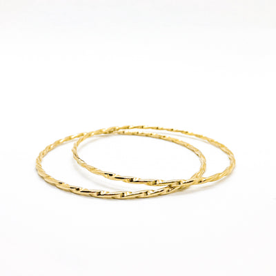 pair of 14k Gold Filled Single Twist Bangle by Judie Raiford