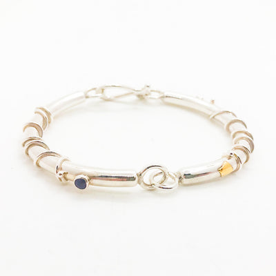 Hinged Bangle with  Blue Lapis by Judie Raiford