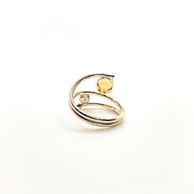 Sterling Bypass Ring with Citrine