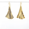 14k Gold Filled Ginkgo Ra Ra Earrings by Judie Raiford hanging on a wire
