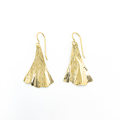 14k Gold Filled Ginkgo Ra Ra Earrings by Judie Raiford