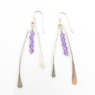 Wishbone Earrings with Gemstones