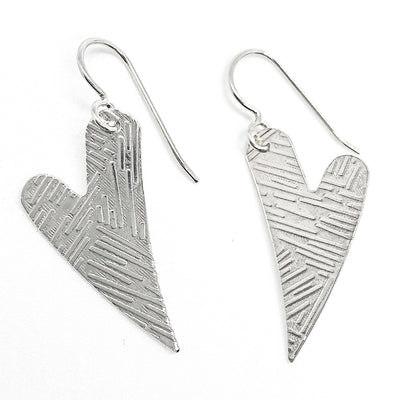 Sterling Silver Textured Heart Earrings by Judie Raiford