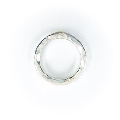 over top view of size 9.75 Men's Sterling and 24k Chunky Monkey Band by Judie Raiford