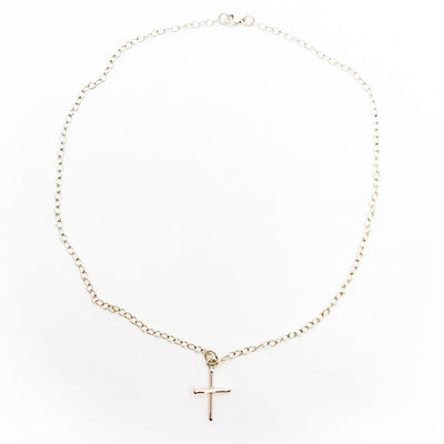 Sterling Tiny Cross Necklace by Judie Raiford