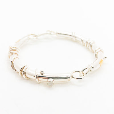 Hinged Bangle with Moonstone by Judie Raiford