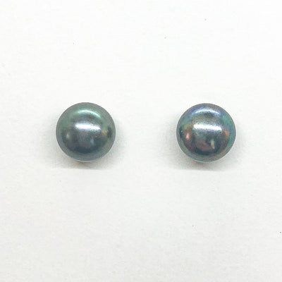 Extra Large 12mm Peacock Pearl Stud Earrings by Judie Raiford