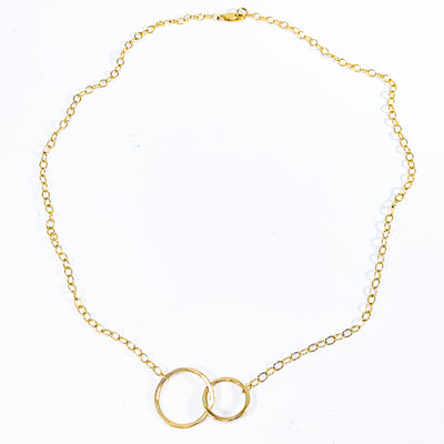 flat lay view of 14k gold fill Maggie Necklace by Judie Raiford
