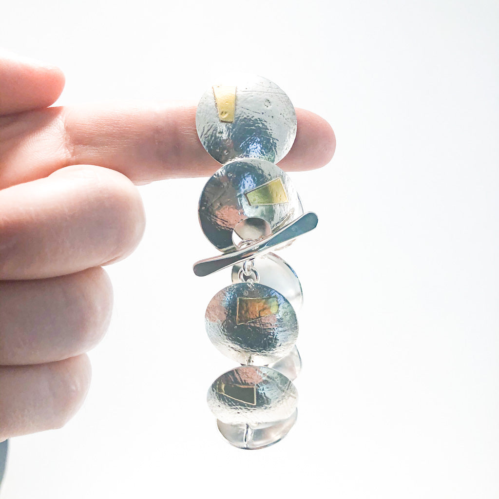 Sterling and 24K Bark Bracelet