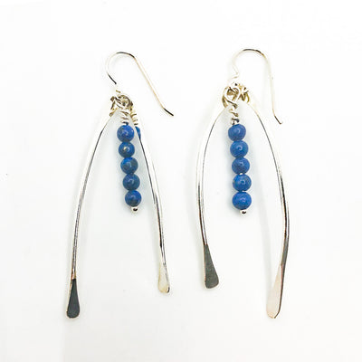 Wishbone Earrings with Gemstones