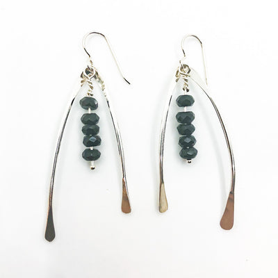Wishbone Earrings with Gemstones