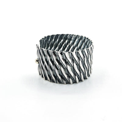 Oxidized Sterling Double Corrugated Kate Cuff