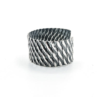 Oxidized Sterling Double Corrugated Kate Cuff