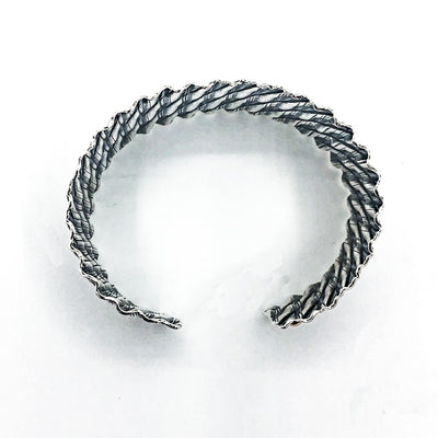 Oxidized Sterling Double Corrugated Kate Cuff