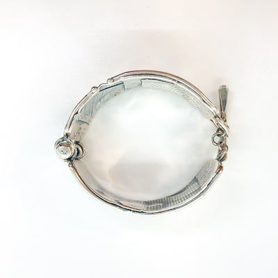 over top view of sterling silver and 24k gold Flashed and Fused Bracelet by Judie Raiford