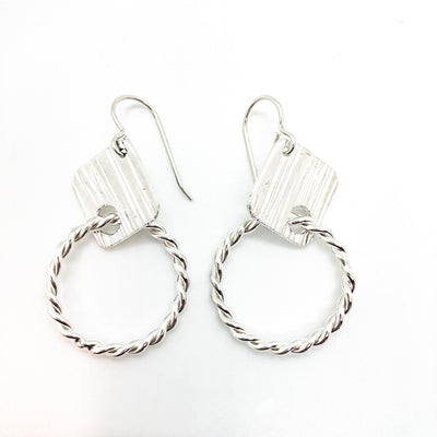 sterling silver Boiler Twister Hoop Earrings by Judie Raiford