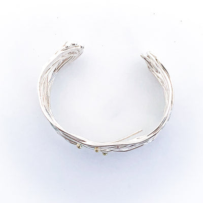 Sterling Random Theory Cuff with 14k Gold Balls