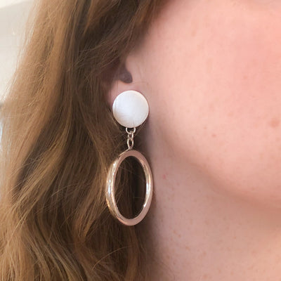 sterling silver Marilyn Monroe Earrings by Judie Raiford worn on model