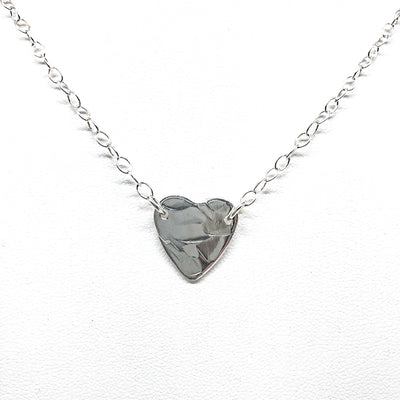 detail view of pendant in sterling silver Stationary Heart Layering Necklace by Judie Raiford