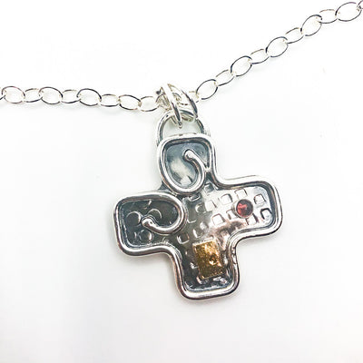 pendant detail view of Big Honker Cross Necklace by Judie Raiford