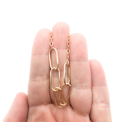 30" 14k Gold Filled Ovals Chain by Judie Raiford held in hand